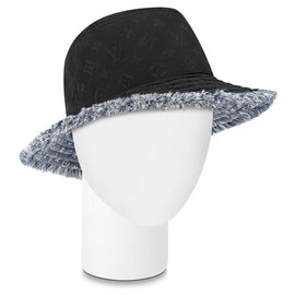 Louis Vuitton-Reversible Monogram Denim Bobbygram Bucket Hat Fisherman Cap 8601469S-Other