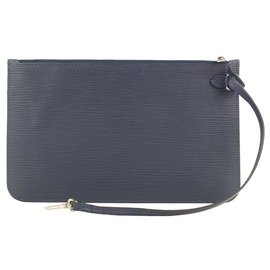Louis Vuitton-Bolsa em bolsa de pulso Epi Couro Neverfull Pochette Azul Marinho-Outro