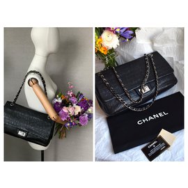 Chanel-Jumbo de coleccionista 2.55 Dbl Flap Bag-Negro