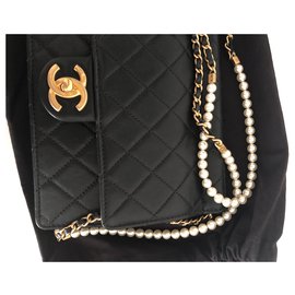 Chanel-Klassische Perlenkette-Schwarz