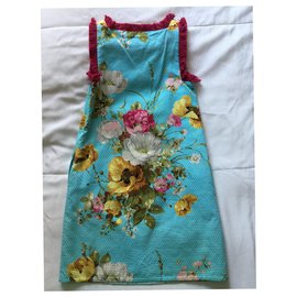 Manoush-Three-hole cotton piqué dress, Manoush-Light blue