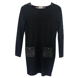 Chanel Black Wool Skirt Size 40 Black
