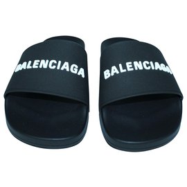 Balenciaga-Pool Slide Sandals-Black