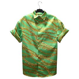Camicia Balenciaga Gris Cement Chains Verde Verde