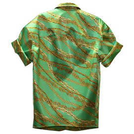 Balenciaga-Green Balenciaga Gris Cement Chains Shirt-Green