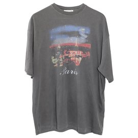 Balenciaga-Black Balenciaga Paris T-Shirt-Black