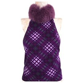 Blumarine Top roxo com pêlo Outro Roxo