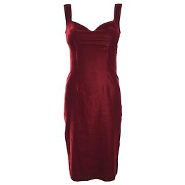 La Perla Vestido midi de terciopelo rojo Roja Burdeos
