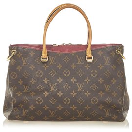 Louis Vuitton-Louis Vuitton Brown Monogram Pallas Satchel-Brown,Red,Dark red