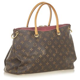 Louis Vuitton-Louis Vuitton Brown Monogram Pallas Satchel-Brown,Red,Dark red
