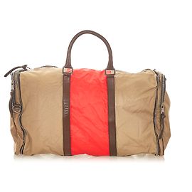 Bolsa de viagem Dolce & Gabbana Brown Nylon Marrom Vermelho