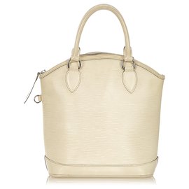 Louis Vuitton-Louis Vuitton White Epi Lockit Vertical-White