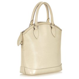 Louis Vuitton-Louis Vuitton White Epi Lockit Vertical-White