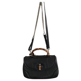 Gucci-Handbags-Black,Silver hardware