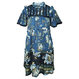Roseanna Pascale Kurzes Tunika-Kleid Blau
