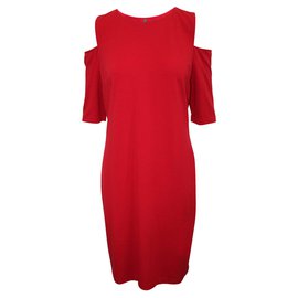 Michael Kors-Red Cold Shoulder Dress-Red