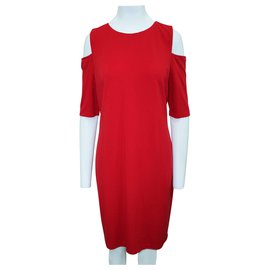 Michael Kors-Red Cold Shoulder Dress-Red