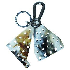 Loewe Grey Marbled Enamel Key Ring Grey