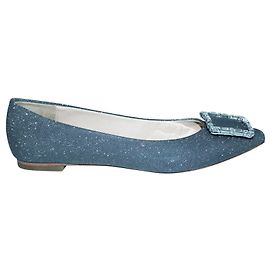 Badgley Mischka Ballerine glitterate Argento Metallico