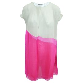 Bottega Veneta-Beige and Pink Silk Dress-Other