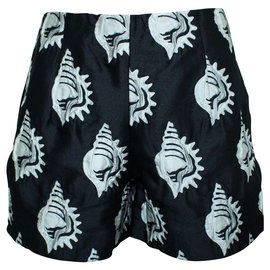 Carven Black Shell bestickte Shorts Schwarz