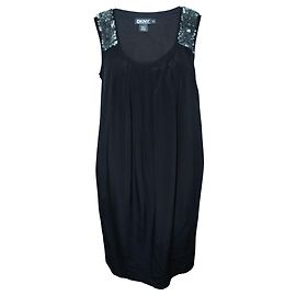 Dkny Robe noire à épaules dénudées à fleurs Noir