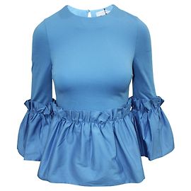 Ted Baker Top in cotone plissettato Blu