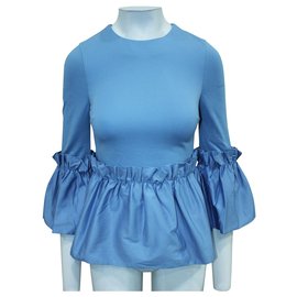 Ted Baker-Pleated Cotton Top-Blue