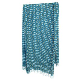 Dries Van Noten Sciarpa di seta blu Blu