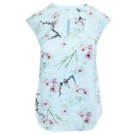 Ted Baker-Top azzurro con stampa floreale-Blu