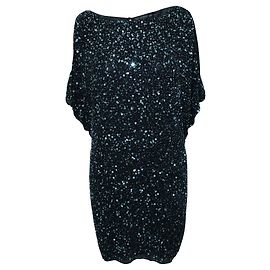 Aidan Mattox Black Sequined Dress Black
