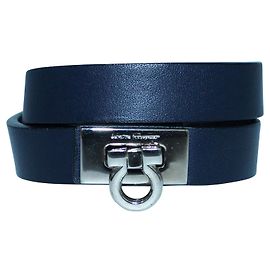 Salvatore Ferragamo Bracciale avvolgente con lucchetto Gancini blu scuro Blu Blu navy