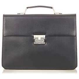 Salvatore Ferragamo Maletín de cuero negro de Ferragamo Negro