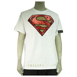 Philipp Plein & DC Comics T-shirt blanc à manches courtes Superman - Taille 3XL Blanc