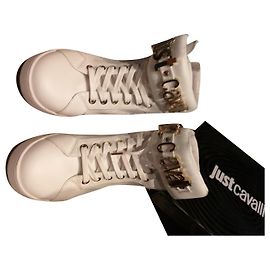 Baskets Just Cavalli en cuir blanc 38 Blanc