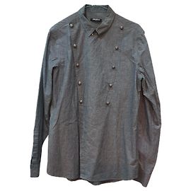 Camisa Balmain con botonadura forrada Gris