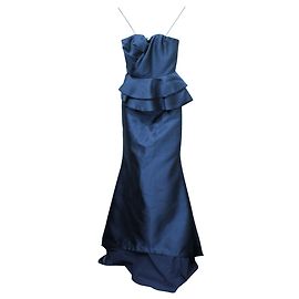 Badgley Mischka Robe bustier bleu marine Bleu Bleu Marine