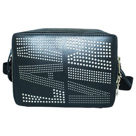 Lanvin-Black Laser Cut Shoulder Bag-Black