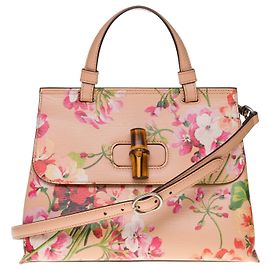 Bolsa de ombro nova / GUCCI Bamboo Daily Bloom Rosa