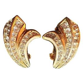 Orecchini Christian Dior dorati con cristalli Swarovski D'oro