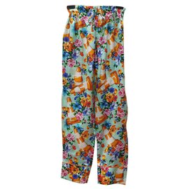 Moschino-Pantaloni moschino fantasia floreale-Multicolore