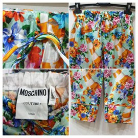 Moschino-Moschino Hose mit Blumenmuster-Mehrfarben 