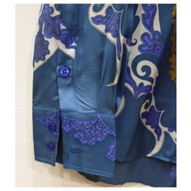 Etro-Etro mehrfarbiges Seidenhemd mit Paisley-Muster-Mehrfarben