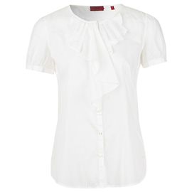 Hugo Boss Shift-Oberteil mit Rüschendetails Weiß