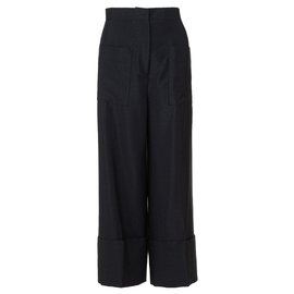 Fendi-wool pants-Black