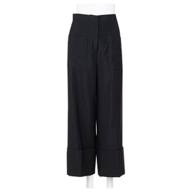 Fendi-wool pants-Black