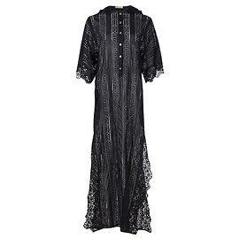 Elie Saab Caftano in popeline ricamato Nero