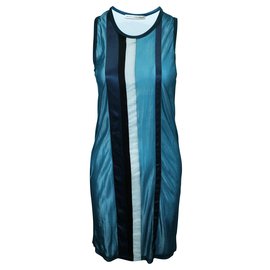 Balenciaga-Blue Striped Shift Dress-Blue