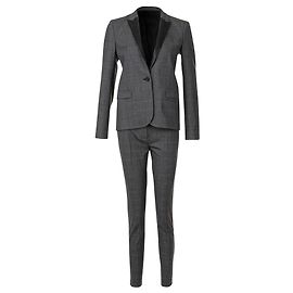 The Kooples Terno de lapela de couro xadrez Marrom