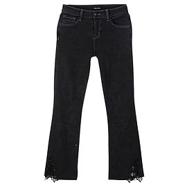 J Brand Jean de corte recto con dobladillo de encaje Negro
